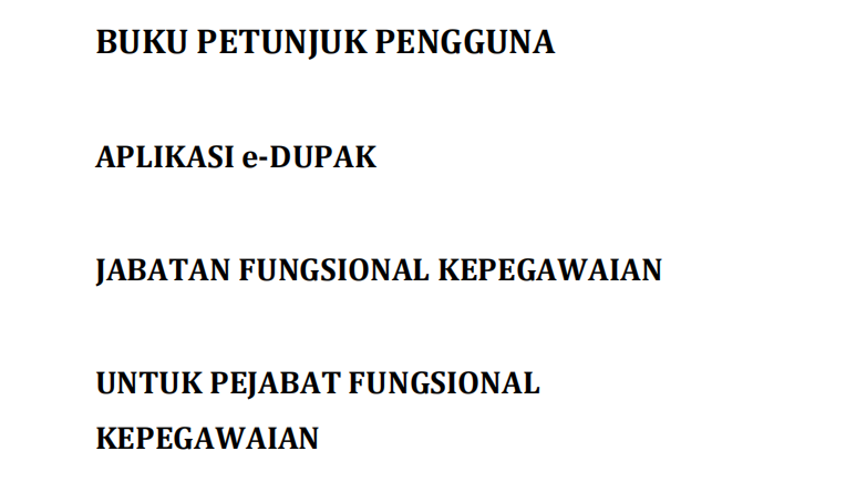 Buku Petunjuk Pengguna Aplikasi e-DUPAK