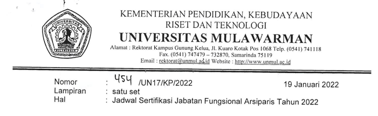 Jadwal Sertifikasi Jabatan Fungsional Aarsiparis Tahun 2022