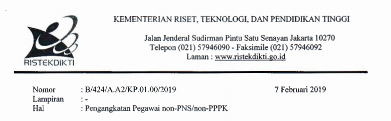 Pengangkatan Pegawai non-PNS/non-PPPK
