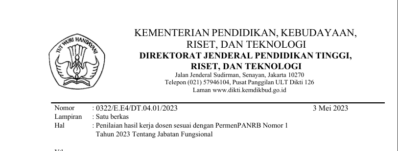 Penilaian Hasil Kerja Dosen Permenpan RB Nomor Tahun 2023