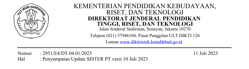 Penyampaian Update Sister PT Versi 10 Juli 2023