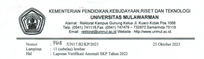 Laporan Verifikasi Anomali SKP Tahun 2022