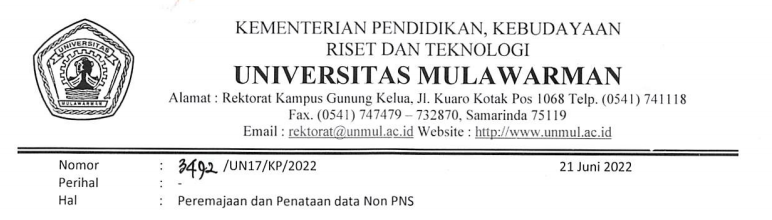 Peremajaan dan Penataan data Non PNS