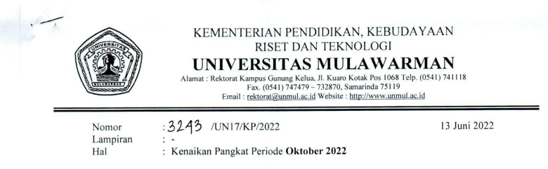 Kenaikan Pangkat Periode Oktober 2022