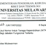 Surat Usul Nomor Induk Tenaga Kependidikan (NITK) Bagi Jabatan Fungsional Tertentu (5665/UN17/KP/2022)